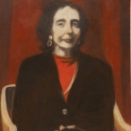 Oil painting of Joyce Carol Oates by artist Gavin Cologne-Brookes
