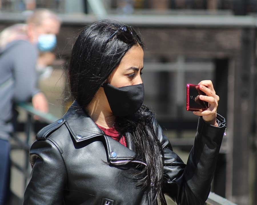 Black Mask Selfie, Paris Black Mask Selfie - Photograph by Gavin Cologne-Brookes