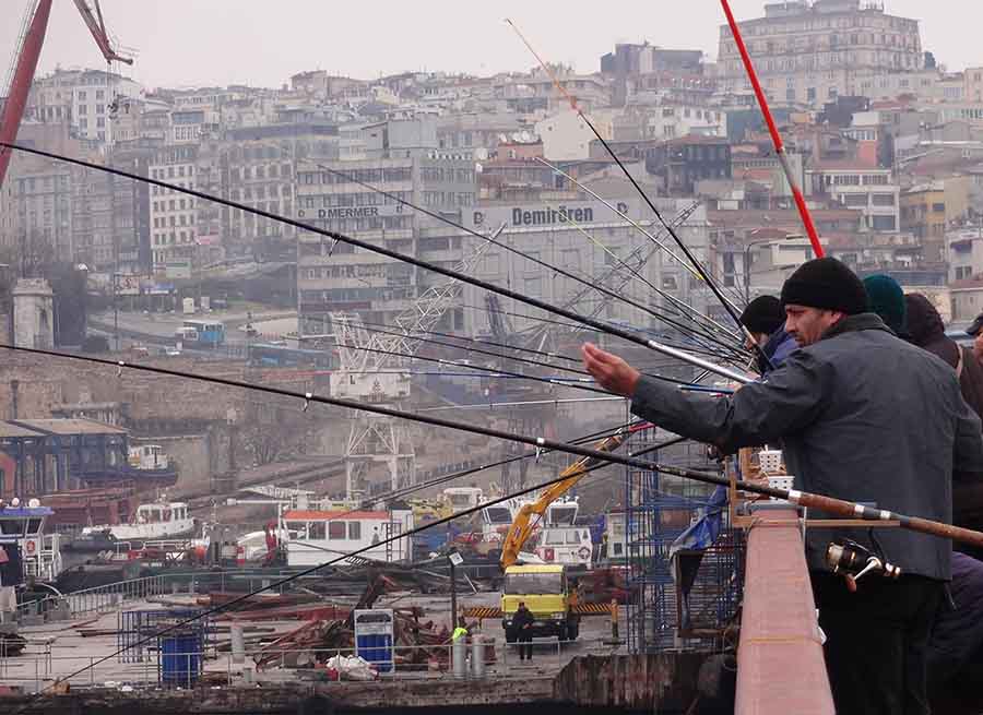 Fishermen, Istanbul Fishermen, Istanbul - Photographs by Gavin Cologne-Brookes
