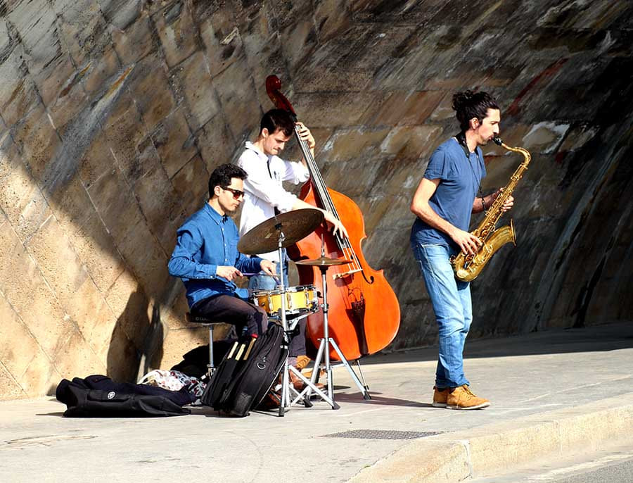 Jazz by the Seine Jazz by the Seine - Cyclists, Montmartre - Photograph by Gavin Cologne-Brookes